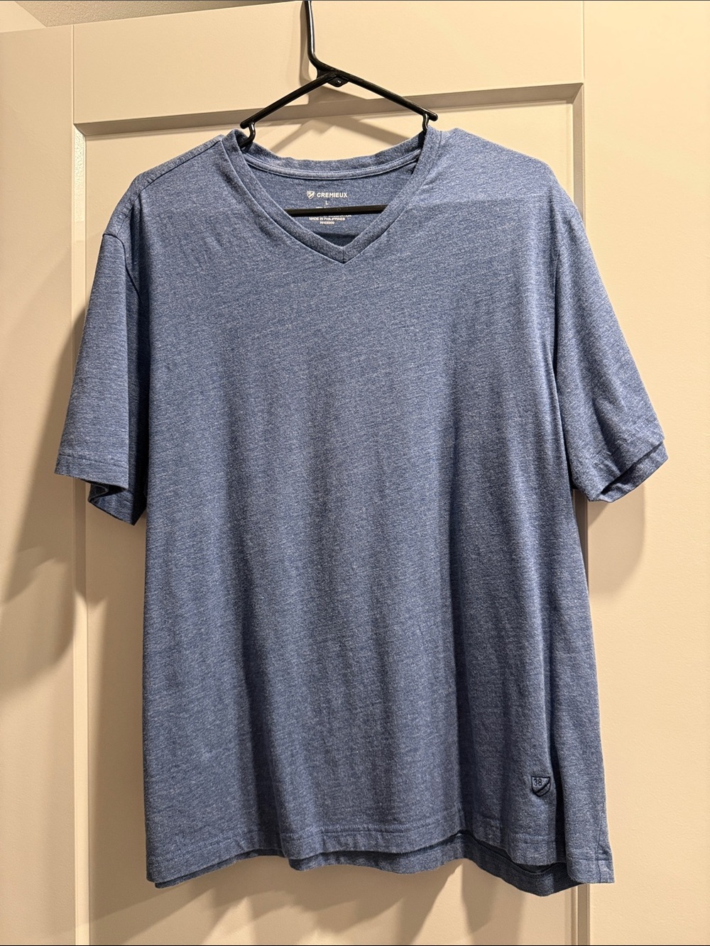 Daniel Cremieux Heathered Blue V-Neck Short Sleeve Tee